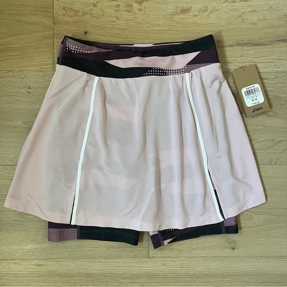 New $55 ASICS Women's New Strong 92 Skort 8”Sz M Brilliant Light Pink/black *R27 - Picture 2 of 6
